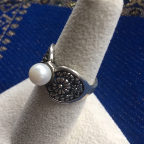 925 Silver Designer 🌺 Kabana Sterling Pearl size 6 Perfect - Picture 3 of 8